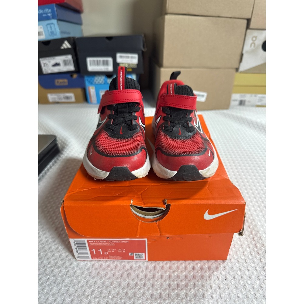 Nike Sneakers Kids 11C Cosmic Runner PSV Red Black EUC With Original Box